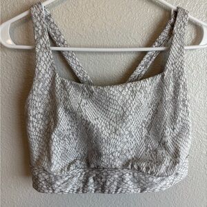 Gray Snake Print Crop Top